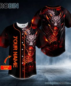 king of dragon skull custom baseball jersey 74 OtOv8