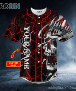 king skull custom baseball jersey 272 e0Dx4