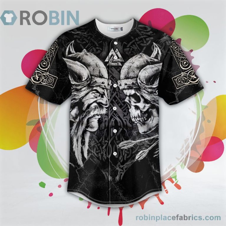 King Viking and Skull Tattoo Baseball Jersey RB3774