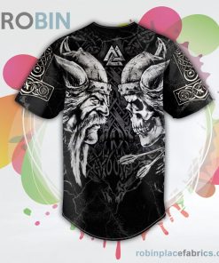 king viking and skull tattoo baseball jersey rb3774211 Pep0F