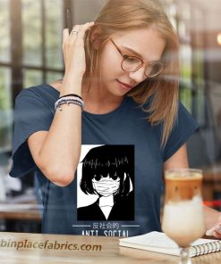 ladies t shirt anti social japanese text aesthetic vaporwave anime xtp3c