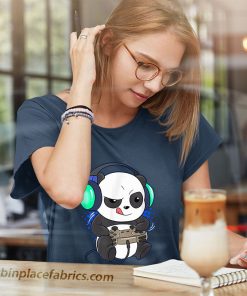 ladies t shirt cute gaming panda video game computer video game pc 8v0Rh
