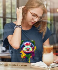ladies t shirt ferret artwork face hand painting splash art pet polecat beOPX