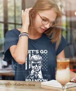 ladies t shirt lets go brandon trump and america flag PsxCN