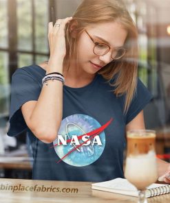 ladies t shirt nasa pastel tie dye rainbow classic logo 5K1hI