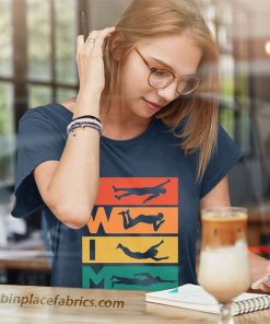 ladies t shirt retro vintage swimming N7wZo