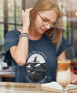 ladies t shirt save the whale protect the ocean orca killer whales kRENH