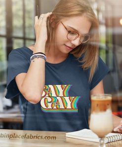 ladies t shirt say gay retro vintage florida its ok to say gay pOB33