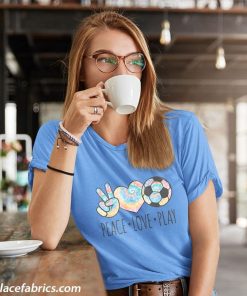 ladies t shirt tie dye soccer peace love play PfQ2I