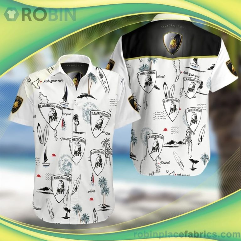 Lamborghini Summer Short Sleeve Button Down Hawaiian Shirt