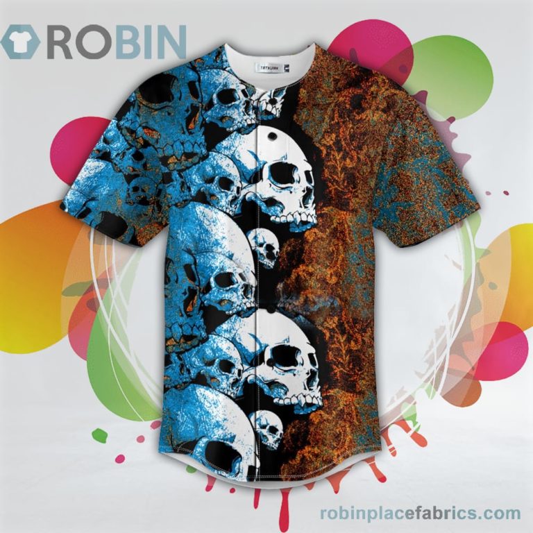 Lava Pile Of Skull Baseball Jersey RB3699