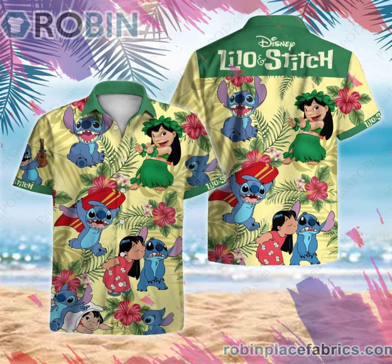 Lilo & Stitch Hawaiian Shirt, Casual Short Sleeve Shirt