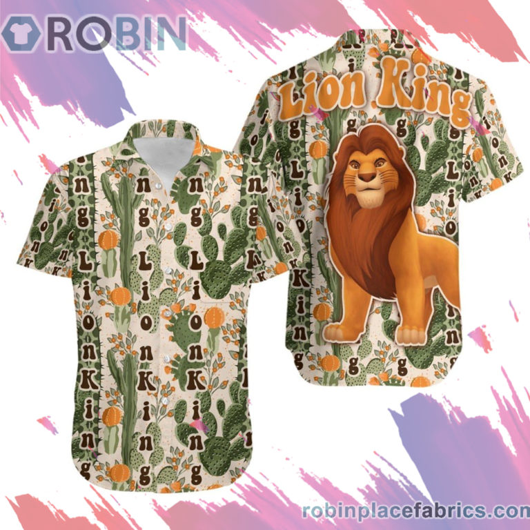 Lion King Hawaiian Shirt, Casual Short Sleeve Shirt