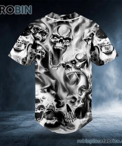 liquid smoke skull custom baseball jersey 270 Fga1S