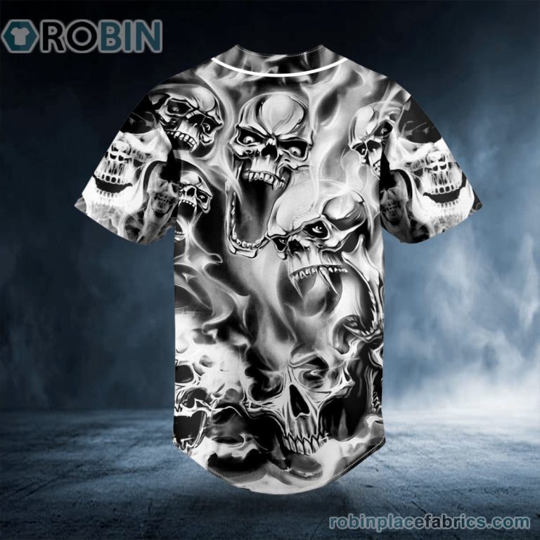Liquid Smoke Skull Custom Baseball Jersey