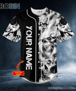 Liquid Smoke Skull Custom Baseball Jersey