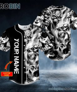 liquid smoke skull custom baseball jersey 71 ekiIl