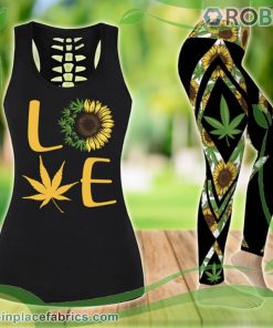 Love Weed And Sunflower Tank Top Legging Set