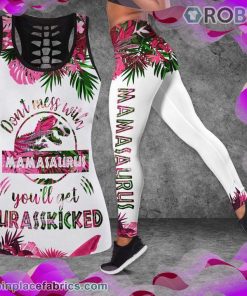 Lovely Mamasaurus Pink Tank Top Legging Set