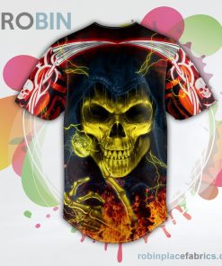 Lucifer Satan Grim Reaper Skull Baseball Jersey RB7953