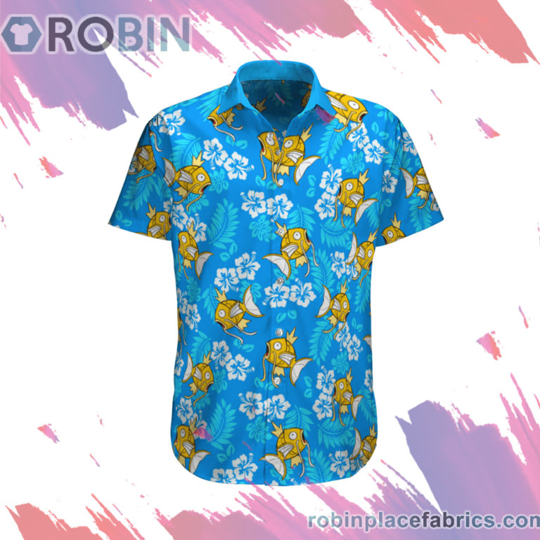 Magikarp Pokemon Hawaiian Shirt, Casual Short Sleeve Shirt