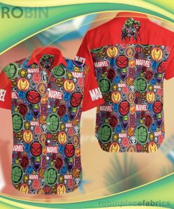 Marvel Avengers 3D Short Sleeve Button Down Hawaiian Shirt