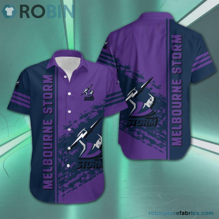 Melbourne Storm – NRL Short Sleeve Button Down Hawaiian Shirt
