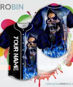melodic death metal grim reaper blue fire skull baseball jersey rb609535 uVAUR