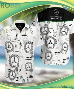 Mercedes-Benz AMG F1 Short Sleeve Button Down Hawaiian Shirt