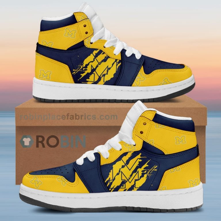 Michigan Wolverines Air Sneakers 1 – Scrath Style NCAA AJ1 Sneakers