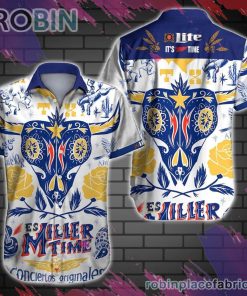 Miller Lite Hawaiian Shirt, Casual Short Sleeve Shirt Miller Lite Hawaiian Shirt, Casual Short Sleeve Shirt