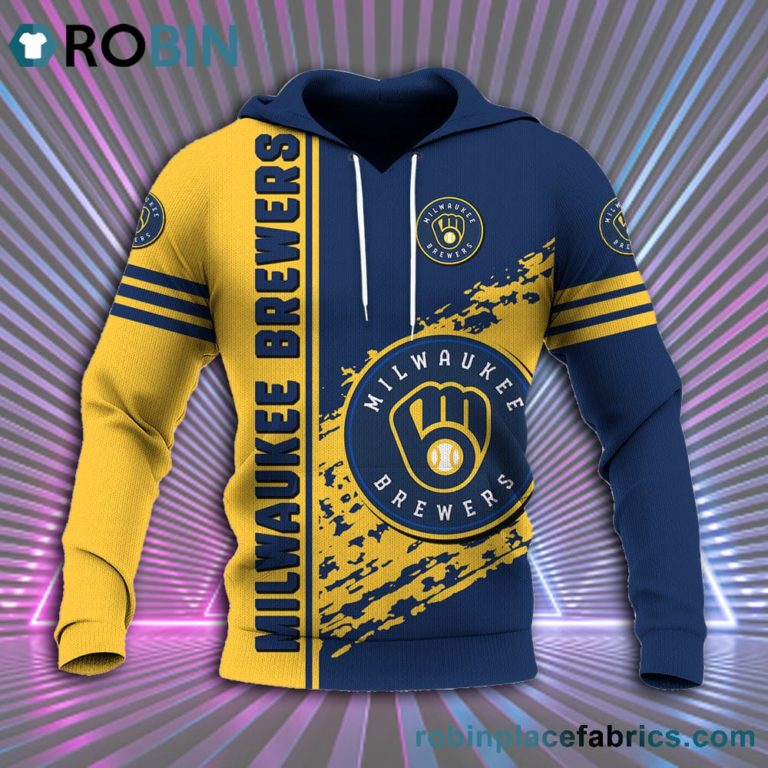 Milwaukee Brewers All Over Print 3D Hoodie Quarter Style – MLB