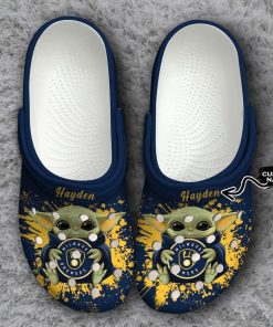 Milwaukee Brewers Baby Yoda Crocs Clog Shoes