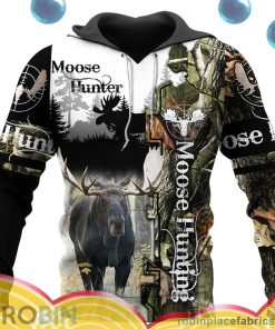 moose hunting all over print aop shirt hoodie 8292P