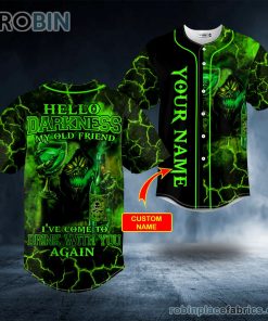 my old friend drink green grim reaper monster skull custom baseball jersey 67 O24mp