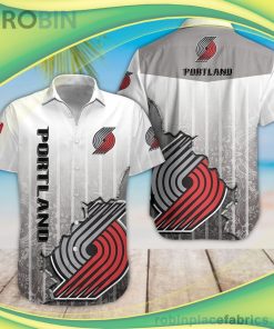NBA Portland Trail Blazers Short Sleeve Button Down Hawaiian Shirt