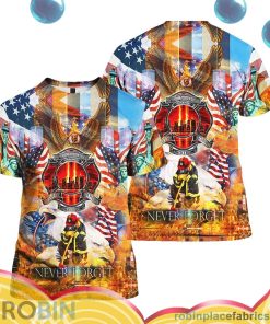 never forget 9.11 firefighter all over print aop shirt t shirt vTOPU
