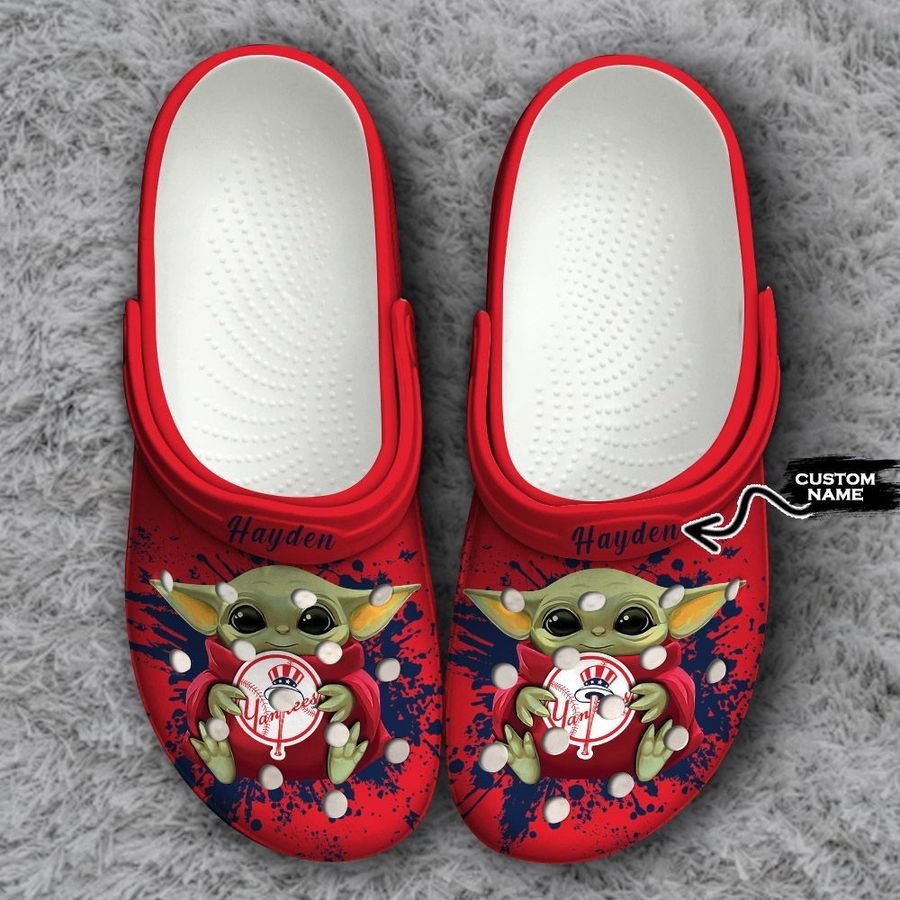 New York Yankees Baby Yoda Crocs Clog Shoes - RobinPlaceFabrics