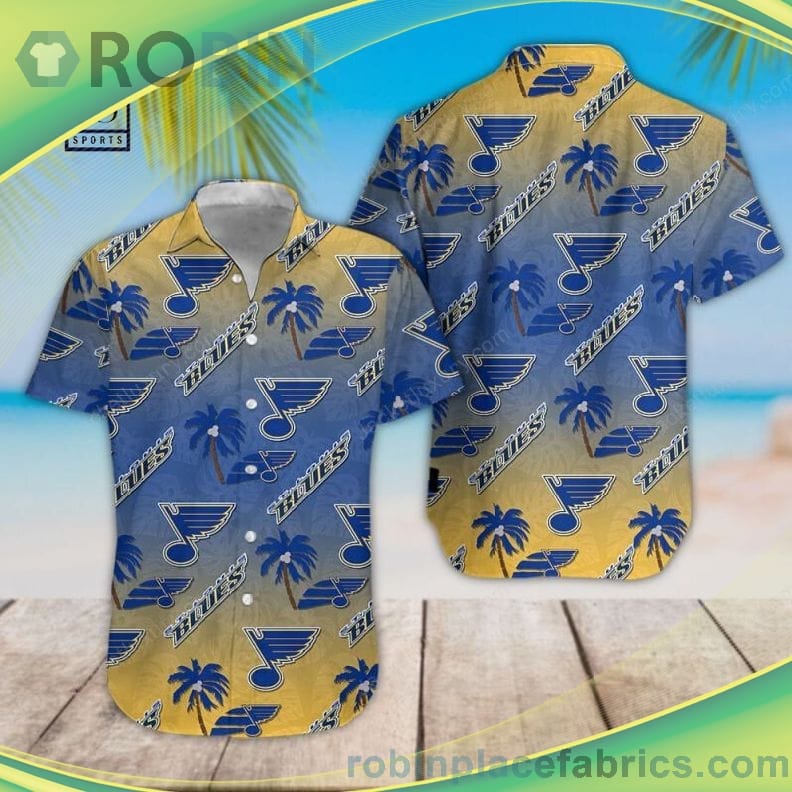 NHL St Louis Blues 3D Short Sleeve Button Down Hawaiian Shirt