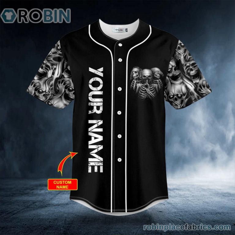 No I Don’t Hear S Skull Custom Baseball Jersey