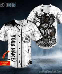 nordic mjolnir hammer thor viking custom baseball jersey 64 9aJtR