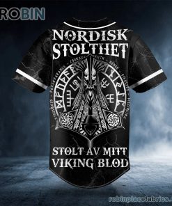 nordisk stolthet stolt av mitt viking custom baseball jersey 262 4tGgl