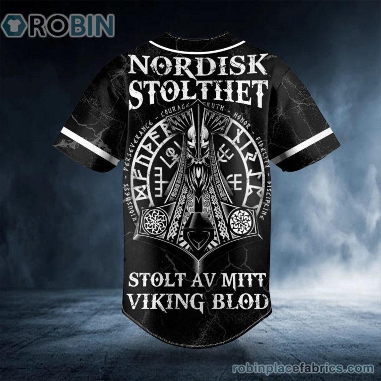 Nordisk Stolthet Stolt Av Mitt Viking Custom Baseball Jersey