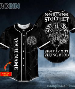 nordisk stolthet stolt av mitt viking custom baseball jersey 63 93ykz