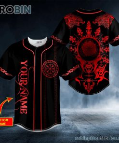 norse compass hakumen wolves viking tattoo custom baseball jersey 62 ohq49