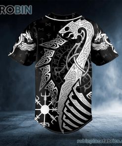 Norse Dragon Viking White Tattoo Custom Baseball Jersey