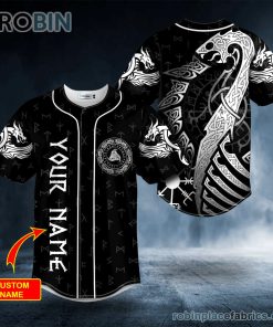 norse dragon viking white tattoo custom baseball jersey 61 oKIVm