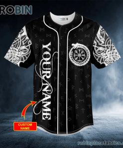 norse myth viking dragons tattoo custom baseball jersey 259 8Qde1