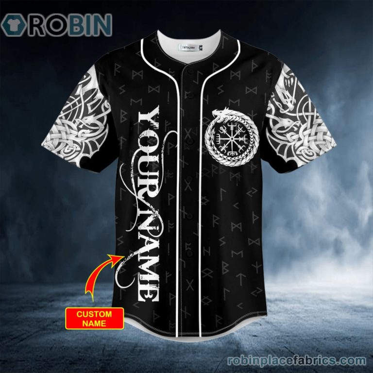 Norse Myth Viking Dragons Tattoo Custom Baseball Jersey