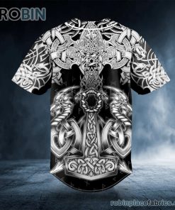 Norse Myth Viking Dragons Tattoo Custom Baseball Jersey Norse Myth Viking Dragons Tattoo Custom Baseball Jersey